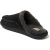 Dearfoams mens Matthew Moc Toe Scuff Indoor Outdoor House Shoe(Black)