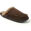 Dearfoams mens Matthew Moc Toe Scuff Indoor Outdoor House Shoe(Coffee)