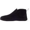 Dearfoams mens Spencer Microsuede Indoor/Outdoor Comfort Boot With Fleece Lining(Black)