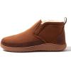 Dearfoams mens Spencer Microsuede Indoor/Outdoor Comfort Boot With Fleece Lining(Chestnut)