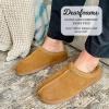 Dearfoams mens Suede Indoor Outdoor Clog(Chestnut 2)