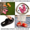 Dearfoams womens Adjustable Indoor/Outdoor Machine Washable Memory Foam Slide(Multi Stripes)