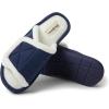 Dearfoams womens Adjustable Indoor/Outdoor Machine Washable Memory Foam Slide(Navy)