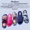 Dearfoams womens Adjustable Indoor/Outdoor Machine Washable Memory Foam Slide(Peacoat)