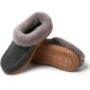Dearfoams womens Atley Indoor Outdoor House Shoe Fuzzy Memeory Foam Clog(Dark Heather Grey)