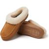 Dearfoams womens Atley Indoor Outdoor House Shoe Fuzzy Memeory Foam Clog(Whiskey)