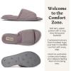 Dearfoams womens Beatrice Side Gore SlideSlipper(Frosted Plum Purple Terry)