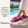 Dearfoams womens Beatrice Side Gore SlideSlipper(Mystic Purple Velour)