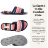 Dearfoams womens Beatrice Side Gore SlideSlipper(Terry Stripes)