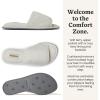Dearfoams womens Beatrice Side Gore SlideSlipper(White Terry)
