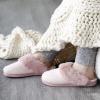 Dearfoams womens Dahlia Rib Knit Scuff SlipperSlipper(Pale Mauve)