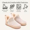 Dearfoams womens Dearfoams Women’s Indoor Outdoor Harlene Boot House Shoes Slippers(Oatmeal)