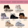Dearfoams womens Fuzzy Memory Foam Beth Bedroom Bootie Slipper Sock With Grippers(Dusty Pink)