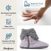 Dearfoams womens Fuzzy Memory Foam Beth Bedroom Bootie Slipper Sock With Grippers(Wisteria)