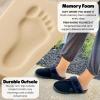 Dearfoams womens Fuzzy Memory Foam Genuine Suede Helena Scuff(Black)