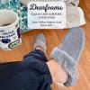Dearfoams womens Fuzzy Memory Foam Genuine Suede Helena Scuff(Grey)