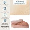 Dearfoams womens Genuine Shearling Platform Slippers Bendigo Comfy Puff Plush Womens Clog House Shoes(Peach Dust)