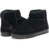 Dearfoams womens Gretchen Genuine Suede Fur Lined Mini Ankle Boot(Black)