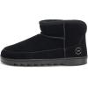 Dearfoams womens Gretchen Genuine Suede Fur Lined Mini Ankle Boot(Black)