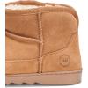 Dearfoams womens Gretchen Genuine Suede Fur Lined Mini Ankle Boot(Chestnut)