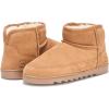 Dearfoams womens Gretchen Genuine Suede Fur Lined Mini Ankle Boot(Chestnut)