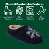 Dearfoams womens Holiday Christmas Gift Fuzzy Cozy Sherpa Novelty House Shoe Slipper(Snowflake)
