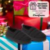 Dearfoams womens Lightweight Memory Foam Easy on Off Fern Closed Back(Black)