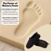 Dearfoams womens Lightweight Memory Foam Easy on Off Fern Closed Back(Black)