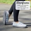 Dearfoams womens Lightweight Memory Foam Easy on Off Fern Closed Back(Grey)