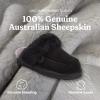 Dearfoams womens Melville Genuine Shearling Scuff(Black)