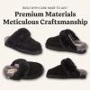 Dearfoams womens Melville Genuine Shearling Scuff(Black)
