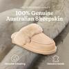 Dearfoams womens Melville Genuine Shearling Scuff(Sand)