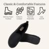 Dearfoams womens Memory Foam Slipper Gifts for Her – Rachel Closed Back House Shoe(Black Velour)
