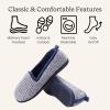 Dearfoams womens Memory Foam Slipper Gifts for Her – Rachel Closed Back House Shoe(Navy Chenille)
