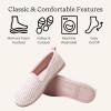 Dearfoams womens Memory Foam Slipper Gifts for Her – Rachel Closed Back House Shoe(Pink Chenille)