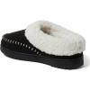 Dearfoams womens Nyla Felted and Plaid Moc Toe Clog(Black)