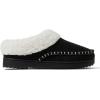 Dearfoams womens Nyla Felted and Plaid Moc Toe Clog(Black)