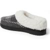 Dearfoams womens Nyla Felted and Plaid Moc Toe Clog(Dark Heather Grey)