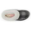 Dearfoams womens Nyla Felted and Plaid Moc Toe Clog(Dark Heather Grey)