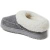 Dearfoams womens Nyla Felted and Plaid Moc Toe Clog(Light Heather Grey)