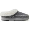 Dearfoams womens Nyla Felted and Plaid Moc Toe Clog(Light Heather Grey)