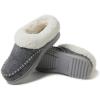 Dearfoams womens Nyla Felted and Plaid Moc Toe Clog(Light Heather Grey)