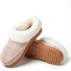 Dearfoams womens Nyla Felted and Plaid Moc Toe Clog(Pale Mauve)