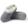 Dearfoams womens Olive Memory Foam Sweatshirt Clog(Light Heather Grey)
