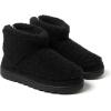Dearfoams womens Outdoor Whitney Teddy Ankle Boot Slipper(Black)