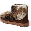 Dearfoams womens Outdoor Whitney Teddy Ankle Boot Slipper(Brown Print)