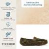 Fireside By Dearfoams Men’s Melbourne Genuine Shearling Moccasin Slippers, Memory Foam Sudede Loafers Slip-in House Shoes(Camo)