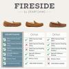 Fireside By Dearfoams Men’s Melbourne Genuine Shearling Moccasin Slippers, Memory Foam Sudede Loafers Slip-in House Shoes(Seagrass)