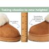 Fireside By Dearfoams Women’s Melton Platform Slippers, Genuine Shearling Memory Foam Slip-in House Shoes(Chestnut Platform)