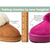 Fireside By Dearfoams Women’s Melton Platform Slippers, Genuine Shearling Memory Foam Slip-in House Shoes(Fuchsia Pink Platform)